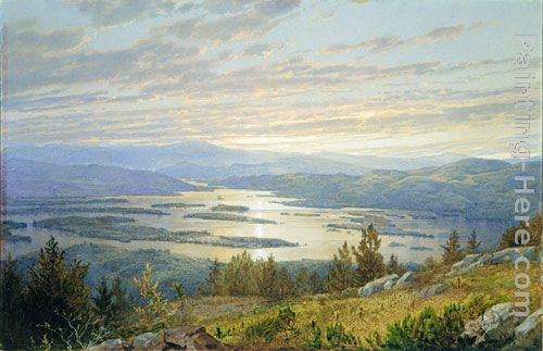 Lake Squam from Red Hill painting - William Trost Richards Lake Squam from Red Hill art painting